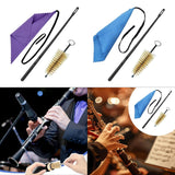 Maxbell 3Pcs Clarinet Flute Cleaner Cleaning Tool Accessory Multifunctional Portable Purple