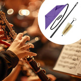 Maxbell 3Pcs Clarinet Flute Cleaner Cleaning Tool Accessory Multifunctional Portable Purple
