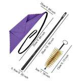 Maxbell 3Pcs Clarinet Flute Cleaner Cleaning Tool Accessory Multifunctional Portable Purple