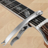 Maxbell Leopard Shaped Guitar Capo Portable High Performance Sturdy Guitar Accessory Silver