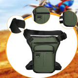 Maxbell Thigh Drop Leg Bag Motorcycle Trendy Sport Pack for Outdoor Riding Traveling Green