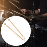 Maxbell 2 Pieces Drum Mallet Felt Head Percussion Mallet for Drums Stage Performance