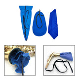 Maxbell 4 Pieces Sax Inner Wipe Cloth Blue for Outdoor Woodwind Instrument Daily Use