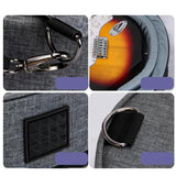 Electric Bass Bag Travel Stowable Shoulder Straps 30mm Padding Carrying Case Black
