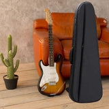 Electric Bass Bag Travel Stowable Shoulder Straps 30mm Padding Carrying Case Black