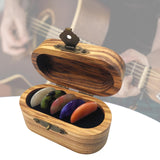 Maxbell Guitar Pick Box Wooden Guitar Pick Case for Friends Guitarists Birthday Gift
