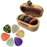 Maxbell Guitar Pick Box Wooden Guitar Pick Case for Friends Guitarists Birthday Gift