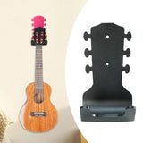 Maxbell Generic Guitar Wall Mount No Drill Hook Multipurpose 8.2x18cm Aluminum Alloy Black
