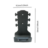 Maxbell Generic Guitar Wall Mount No Drill Hook Multipurpose 8.2x18cm Aluminum Alloy Black
