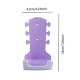 Maxbell Generic Guitar Wall Mount No Drill Hook Multipurpose 8.2x18cm Aluminum Alloy Violet