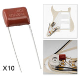 Maxbell 10 Pieces Electric Guitar Film Capacitors Instrument Parts for Guitars Parts