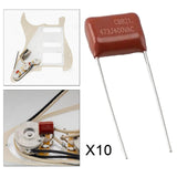 Maxbell 10 Pieces Electric Guitar Film Capacitors Instrument Parts for Guitars Parts