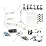 Maxbell DIY Electric Guitar Kits Portable Retro Multifunction Backplate Accesssories white B