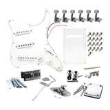 Maxbell DIY Electric Guitar Kits Portable Retro Multifunction Backplate Accesssories white B