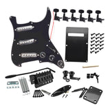 Maxbell DIY Electric Guitar Kits Portable Retro Multifunction Backplate Accesssories black B