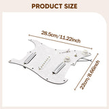 Maxbell Sss Guitar Pickguard Ceramic Practical DIY Prewired Pickguard Backplate Accs white