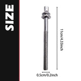 Maxbell 12Pcs Drum Screw Percussion Instrument Parts Rustproof Drum Kit Short Screws L