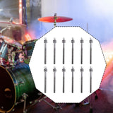 Maxbell 12Pcs Drum Screw Percussion Instrument Parts Rustproof Drum Kit Short Screws L