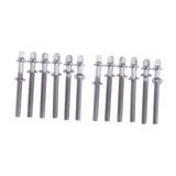 Maxbell 12Pcs Drum Screw Percussion Instrument Parts Rustproof Drum Kit Short Screws S