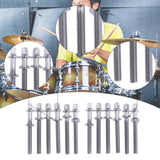Maxbell 12 Pieces Drum Screw Metal Percussion Instrument Parts Drum Kit Short Screws XXL