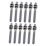 Maxbell 12 Pieces Drum Screw Metal Percussion Instrument Parts Drum Kit Short Screws L