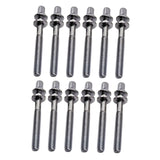 Maxbell 12 Pieces Drum Screw Metal Percussion Instrument Parts Drum Kit Short Screws L