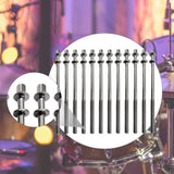 Maxbell 12 Pieces Drum Screw Metal Percussion Instrument Parts Drum Kit Short Screws XS