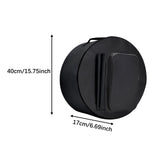 Maxbell Snare Drum Bag Dustproof Portable Snare Drum Storage Bag with Shoulder Strap 40cmx17cm Black