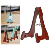 Maxbell Folding Guitar Stand Bracket Wooden Guitar Holder for Basses Electric Guitar Red Brown