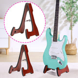 Maxbell Folding Guitar Stand Bracket Wooden Guitar Holder for Basses Electric Guitar Red Brown