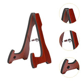 Maxbell Folding Guitar Stand Bracket Wooden Guitar Holder for Basses Electric Guitar Red Brown