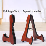 Maxbell Folding Guitar Stand Bracket Wooden Guitar Holder for Basses Electric Guitar Red Brown