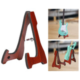 Maxbell Folding Guitar Stand Bracket Wooden Guitar Holder for Basses Electric Guitar Red Brown