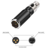 Maxbell 4Pin Mini XLR Adapter 4 Pin Mini XLR Female to Male for Entertainment Speech