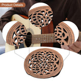 Maxbell Guitar Soundhole Cover Decorative Parts for Acoustic Guitars Block Protector Style A Brown