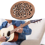 Maxbell Guitar Soundhole Cover Decorative Parts for Acoustic Guitars Block Protector Style A Brown