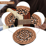 Maxbell Guitar Soundhole Cover Decorative Parts for Acoustic Guitars Block Protector Style B Brown