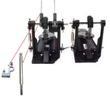 Maxbell Double Bass Drum Pedal Connecting Rod Metal Sturdy Drummers Instrument Parts with Silver Clip