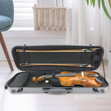 Maxbell Violin Case Lightweight Dustproof Shockproof Stylish Convenient Soft Padding Black Carbon Pattern