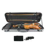 Maxbell Violin Case Lightweight Dustproof Shockproof Stylish Convenient Soft Padding Black Carbon Pattern