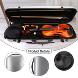 Maxbell Violin Case Lightweight Dustproof Shockproof Stylish Convenient Soft Padding Silver
