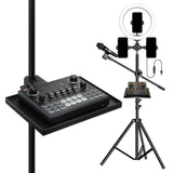 Maxbell Sound Card Tray Shelf Mic Stand Clamp Rack Tray Holder for Live Studio Stage 27.5cmx20.5cm