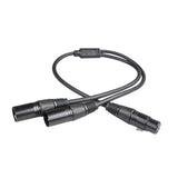 Maxbell XLR Splitter Cable 1 Female to 2 Male Microphone Cable for Amplifier Mixers 50cm