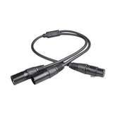 Maxbell XLR Splitter Cable 1 Female to 2 Male Microphone Cable for Amplifier Mixers 50cm