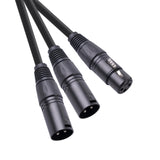 Maxbell XLR Splitter Cable 1 Female to 2 Male Microphone Cable for Amplifier Mixers 50cm