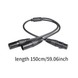 Maxbell XLR Splitter Cable 1 Female to 2 Male Microphone Cable for Amplifier Mixers 150cm