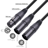 Maxbell XLR Splitter Cable 1 Female to 2 Male Microphone Cable for Amplifier Mixers 150cm