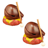 Maxbell Temple Block Compact Handcraft Red Sandalwood Musical Instrument Wooden Fish 3.5 Inch