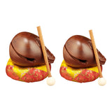 Maxbell Temple Block Compact Handcraft Red Sandalwood Musical Instrument Wooden Fish 3.5 Inch
