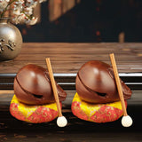 Maxbell Temple Block Compact Handcraft Red Sandalwood Musical Instrument Wooden Fish 3.5 Inch